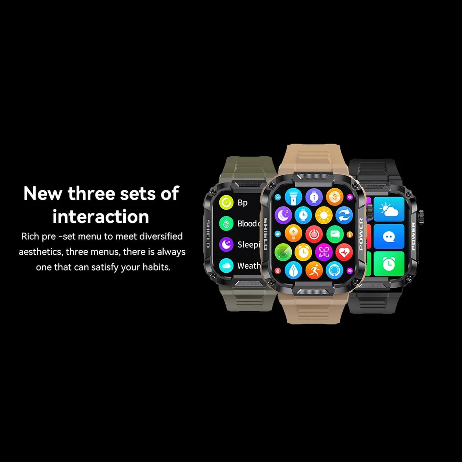 Smartwatch Microwear MK66- Black Silicone
