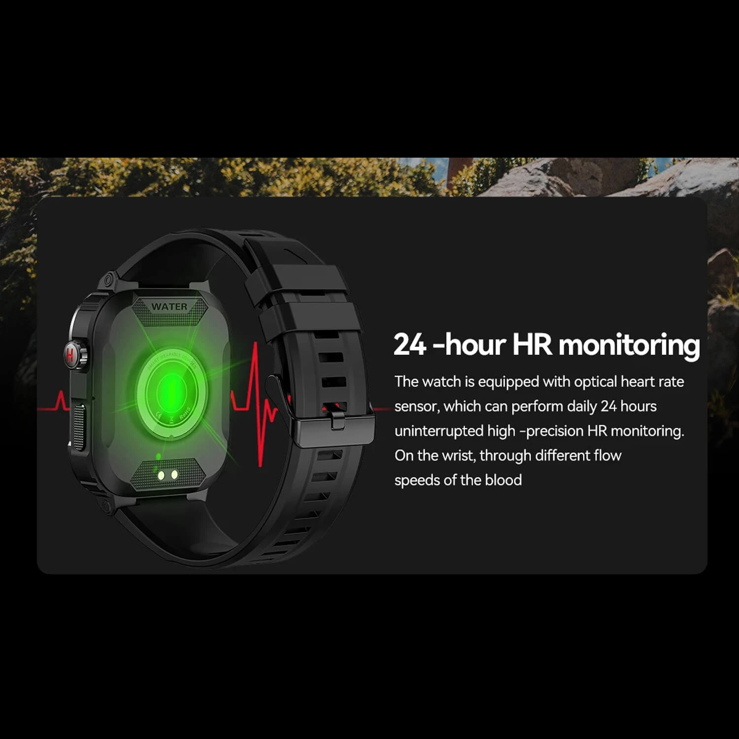 Smartwatch Microwear MK66- Black Silicone