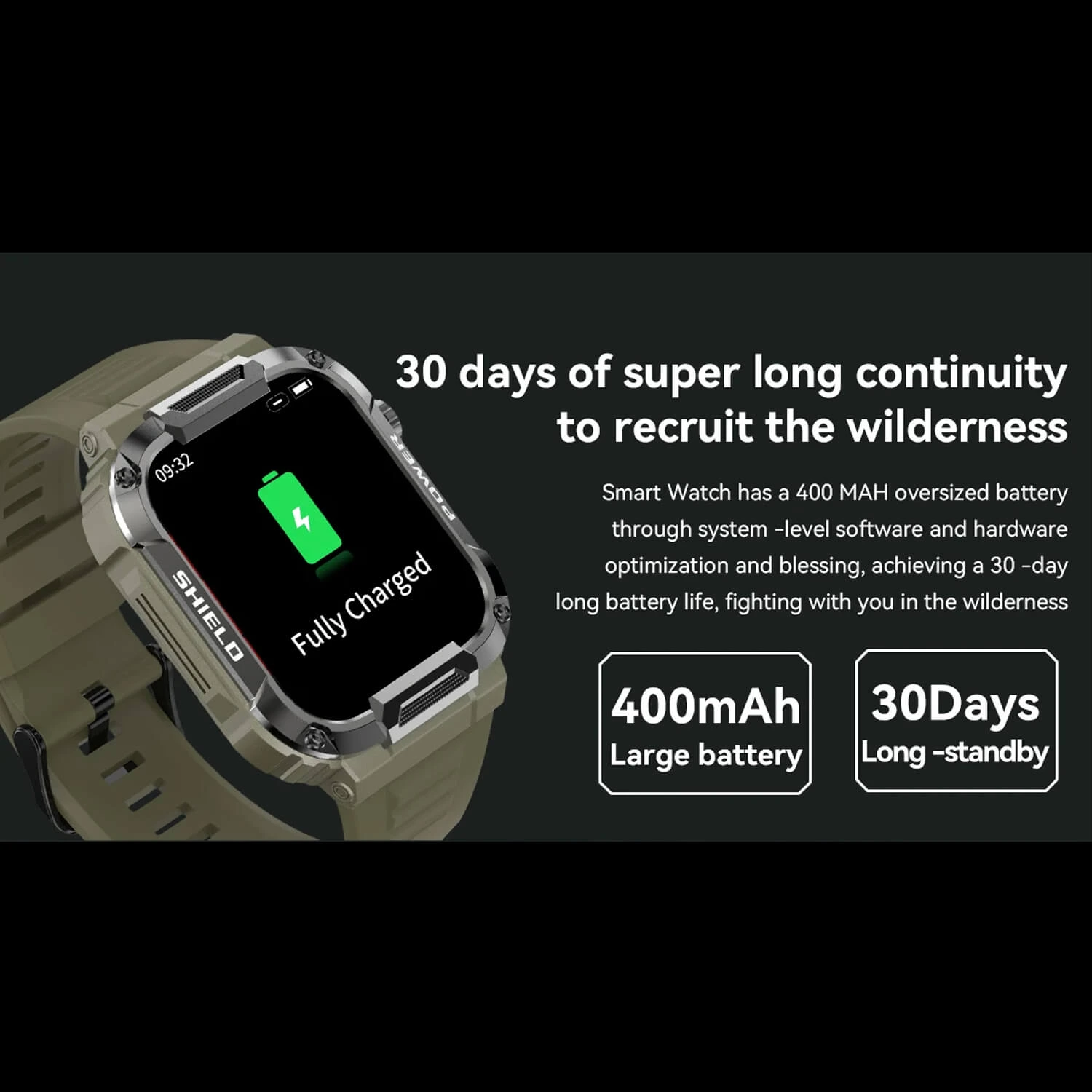 Smartwatch Microwear MK66- Black Silicone
