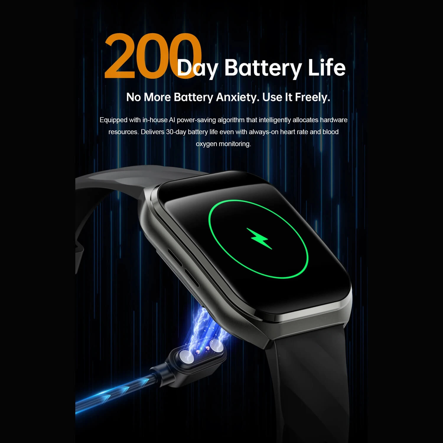 Smartwatch Microwear MT66 - Black Silicone