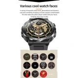 Smartwatch Microwear MK68 - Black Silicone