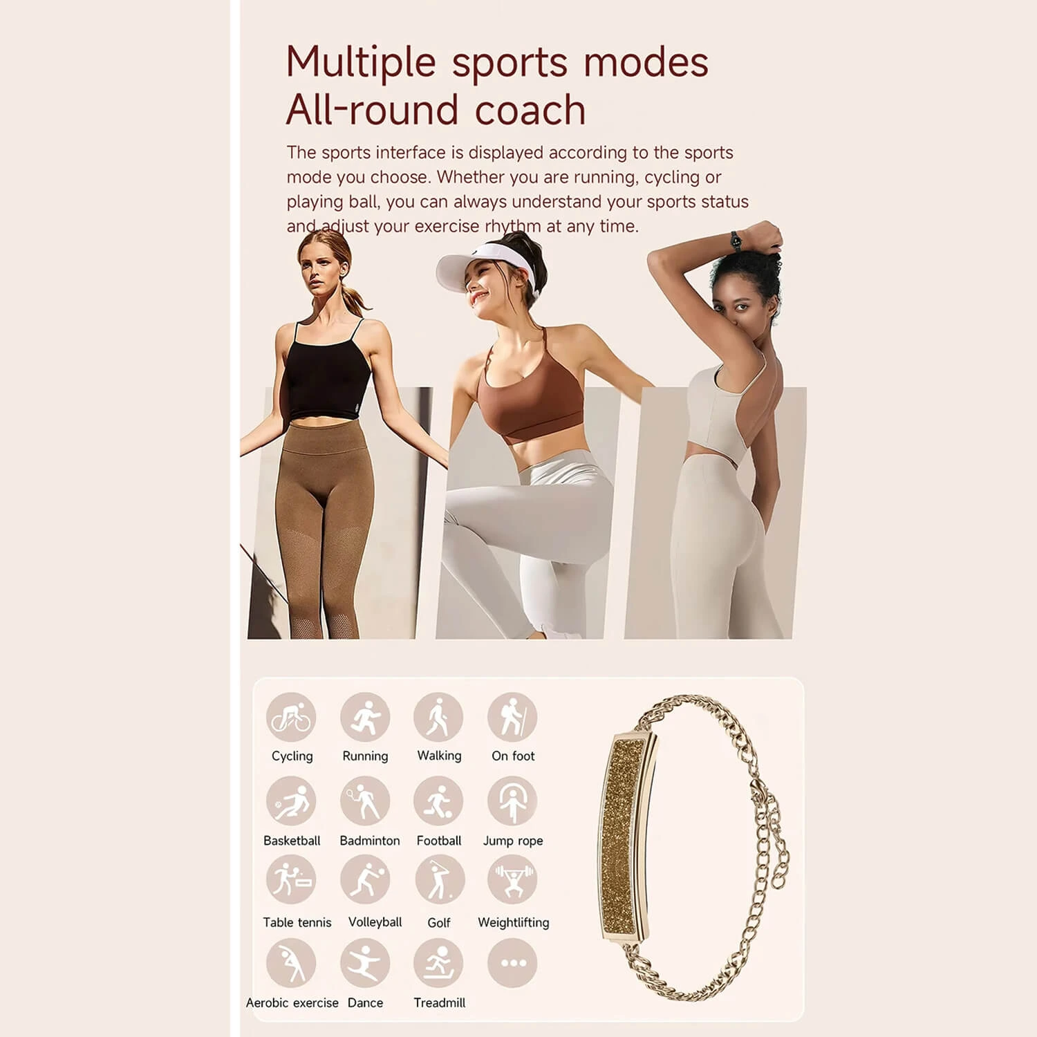 Microwear B6 Fitness Tracker - Gold Steel