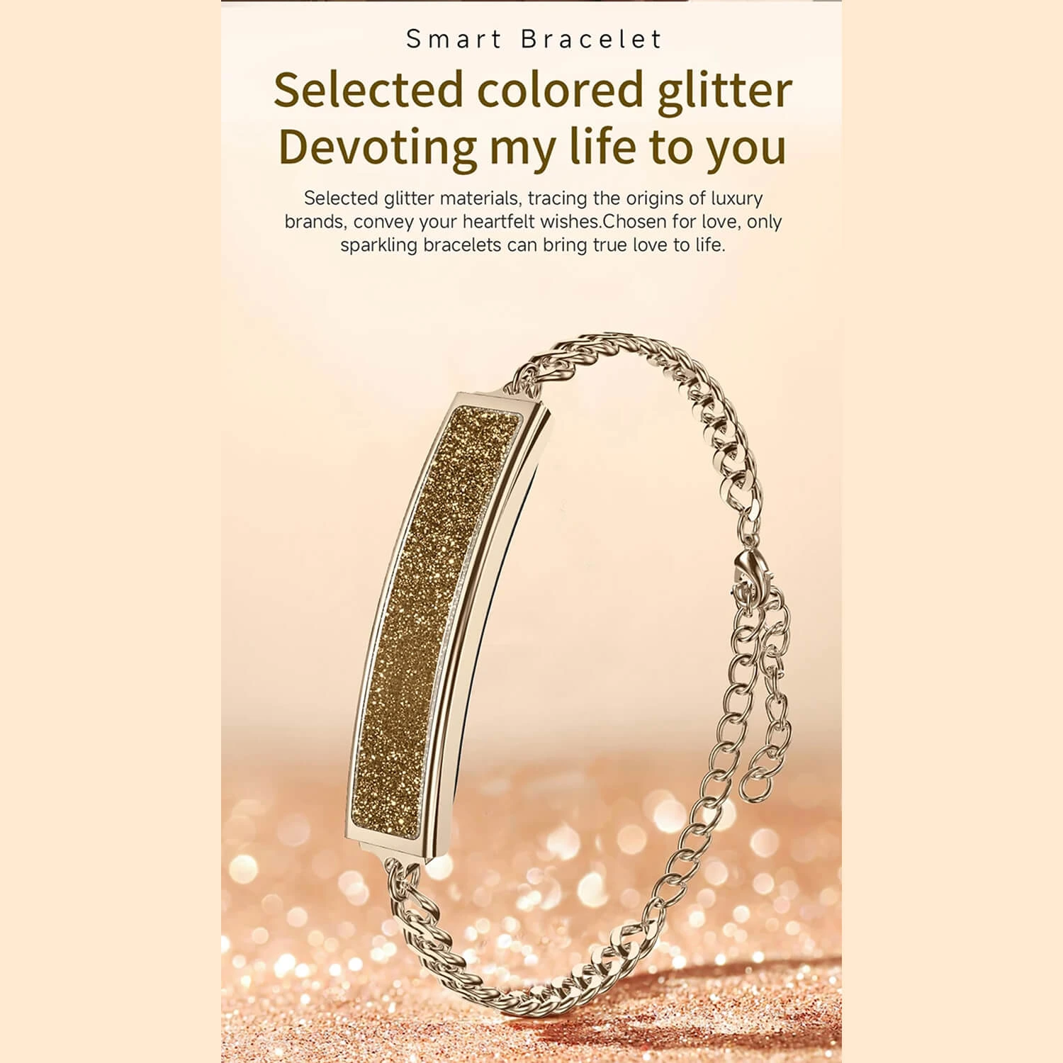 Microwear B6 Fitness Tracker - Gold Steel