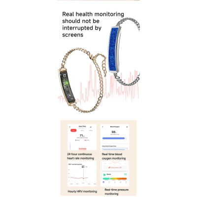 Microwear B6 Fitness Tracker - Gold Steel