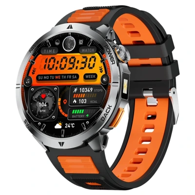 Smartwatch Microwear MT68 - Black Orange Silicone