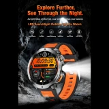 Smartwatch Microwear MT68 - Black Orange Silicone