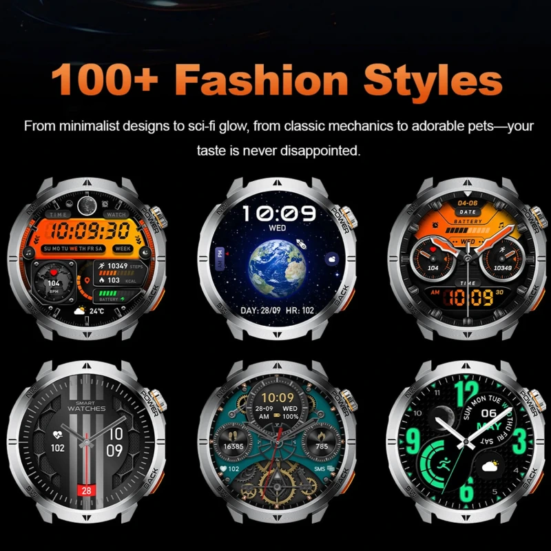 Smartwatch Microwear MT68 - Black Orange Silicone