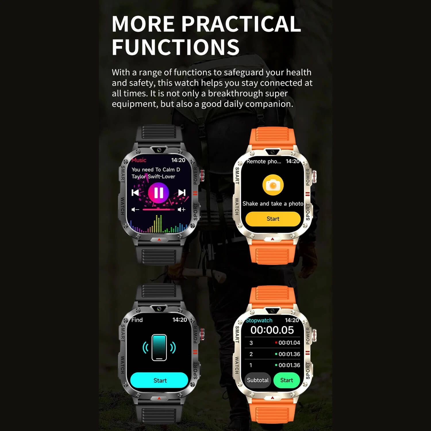 Smartwatch Microwear BW18 2G Sim Card  Camera - Orange Silicone