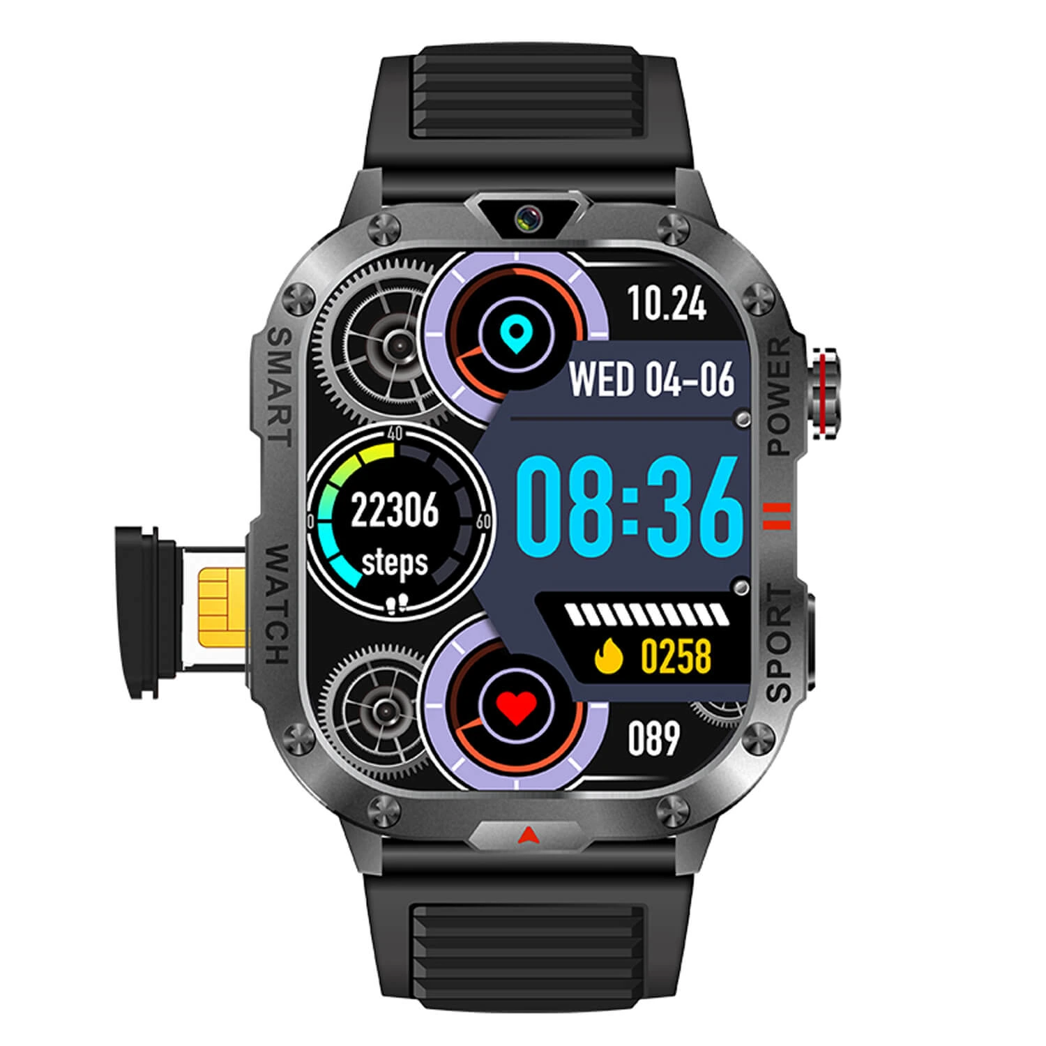 Smartwatch Microwear BW18 2G Sim Card  Camera - Orange Silicone