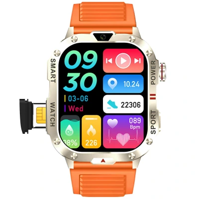 Smartwatch Microwear BW18 2G Sim Card  Camera - Orange Silicone