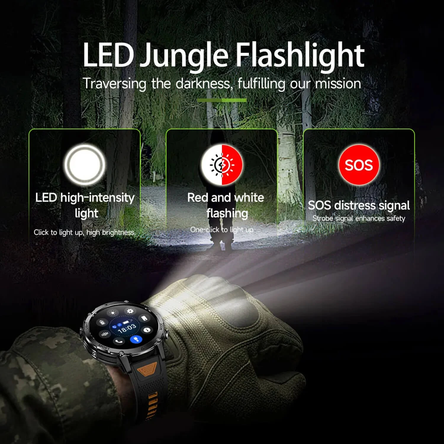 Smartwatch Microwear AK106 - Black Steel