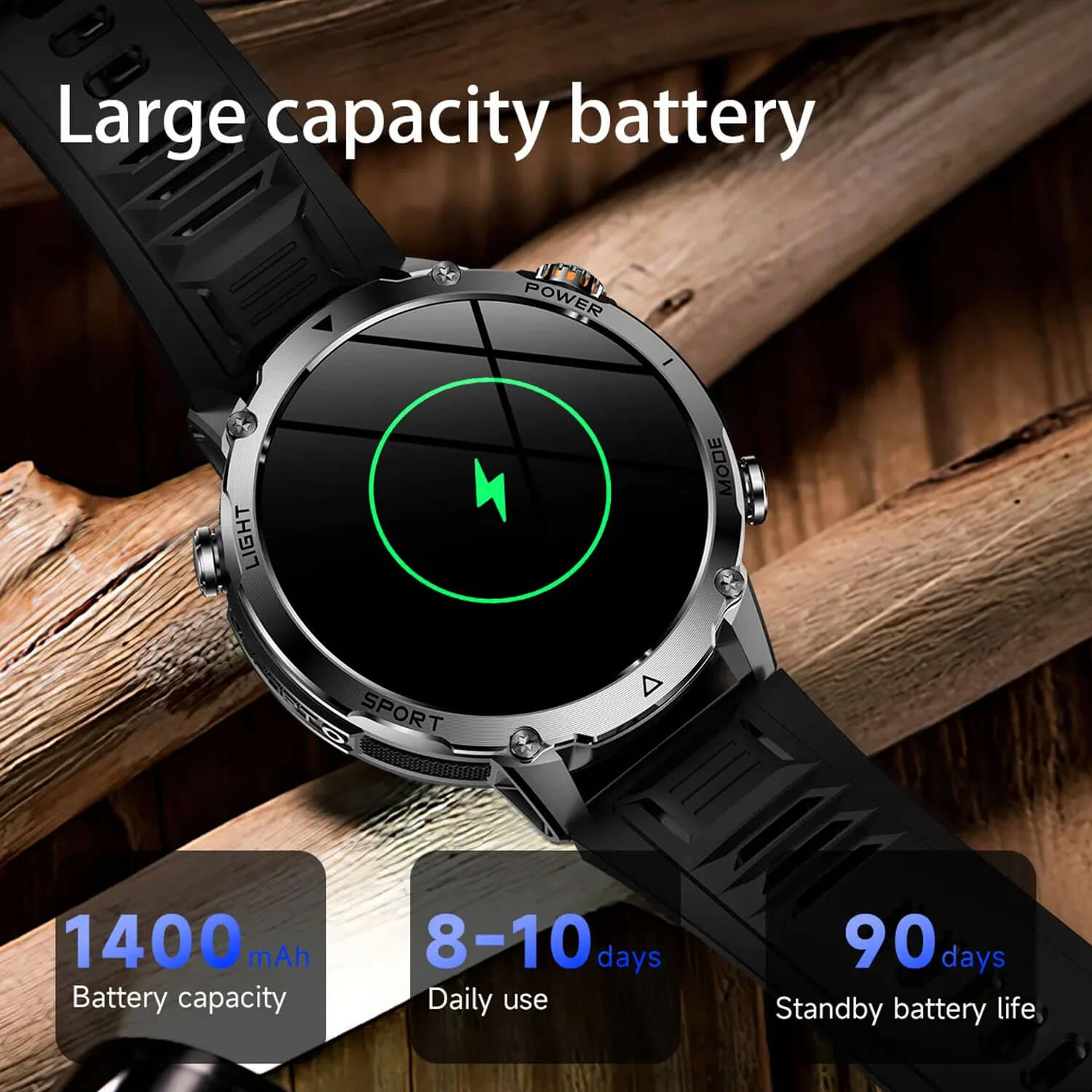 Smartwatch Microwear AK106 - Black Steel