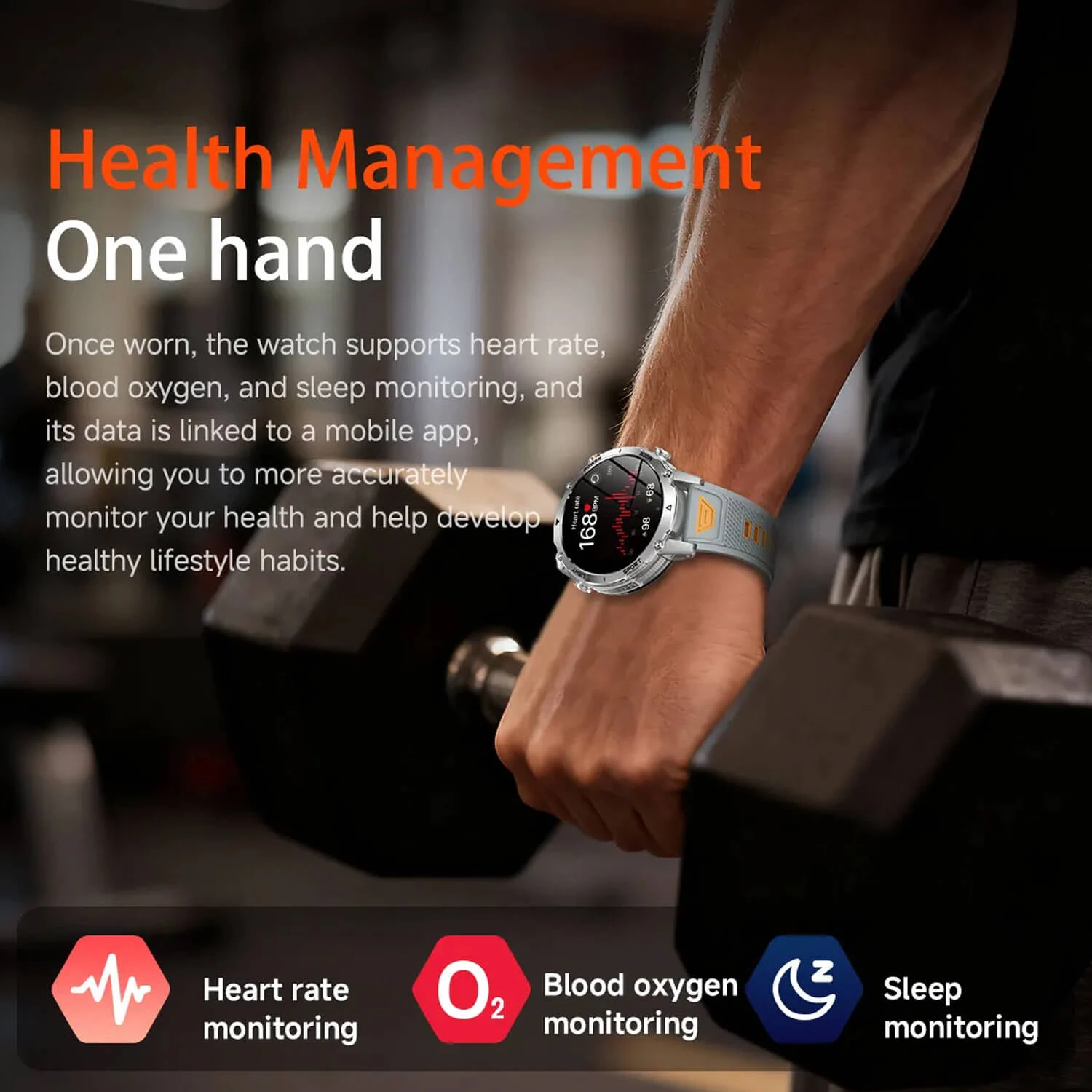 Smartwatch Microwear AK106 - Black Steel