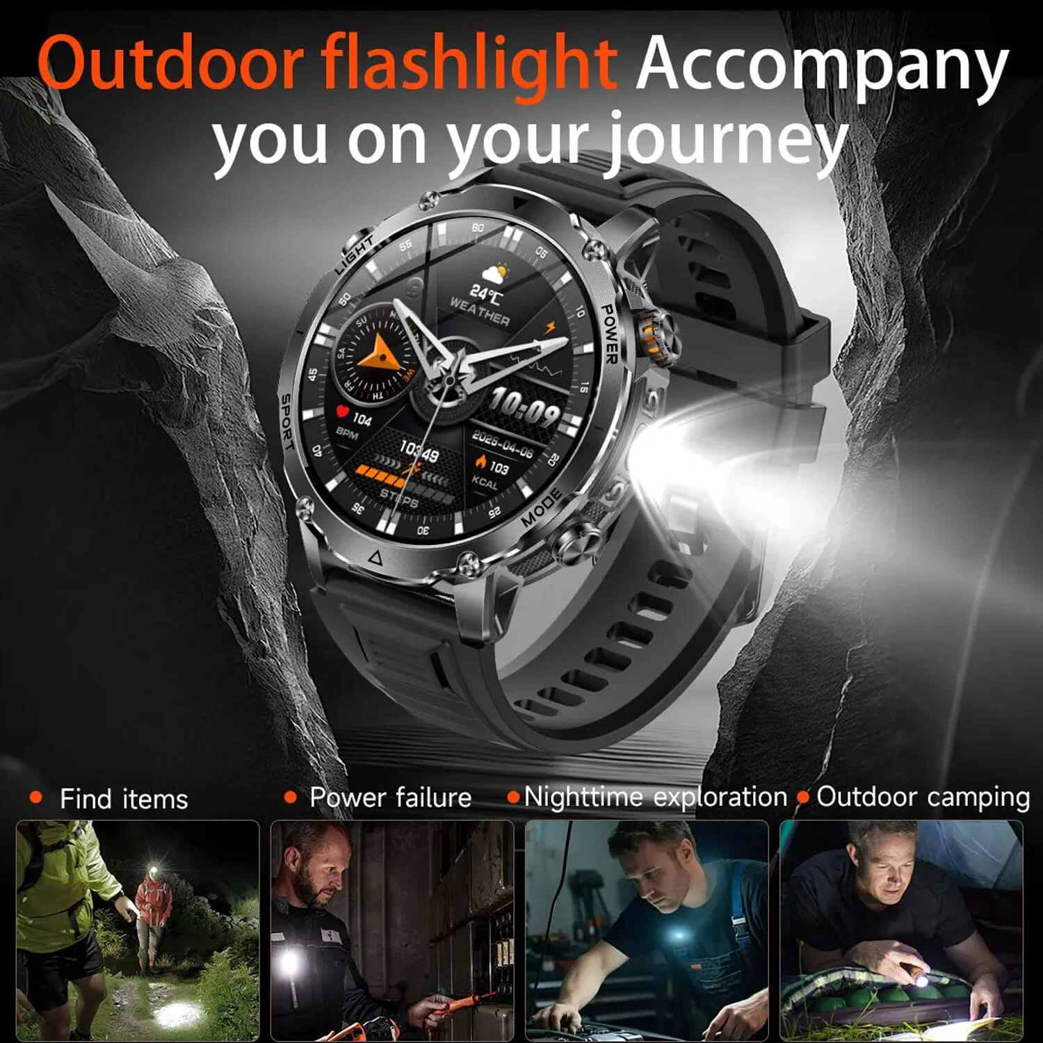 Smartwatch Microwear AK106 - Black Steel