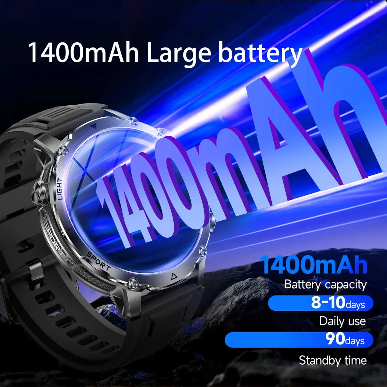 Smartwatch Microwear AK106 - Black Steel