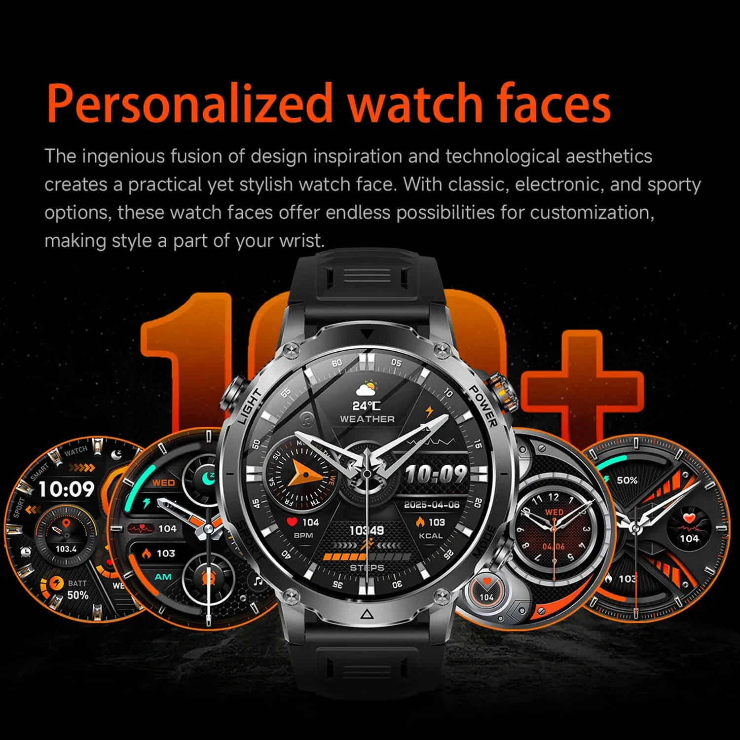 Smartwatch Microwear AK106 - Black Steel
