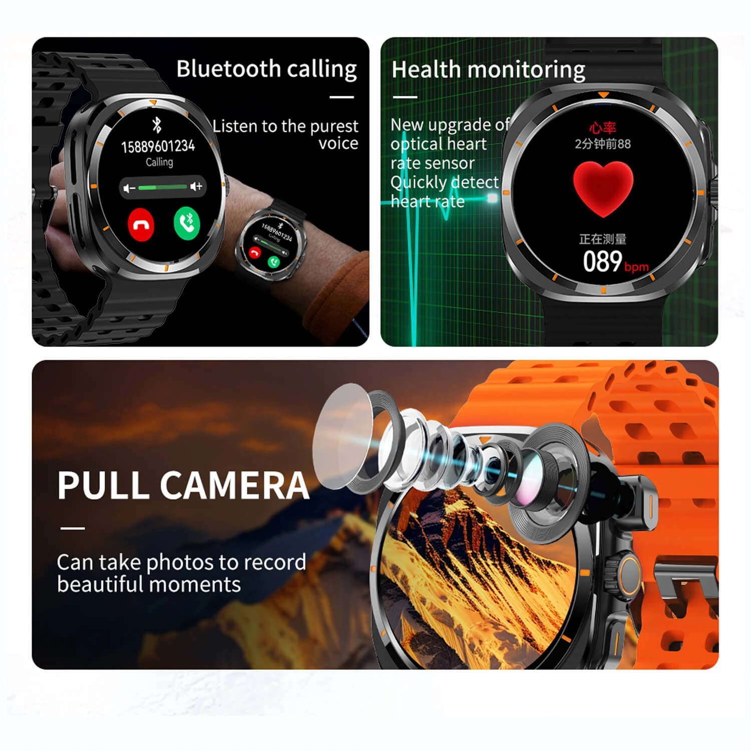 Smartwatch Microwear BW8 2G SIM CARD - Black Silicone