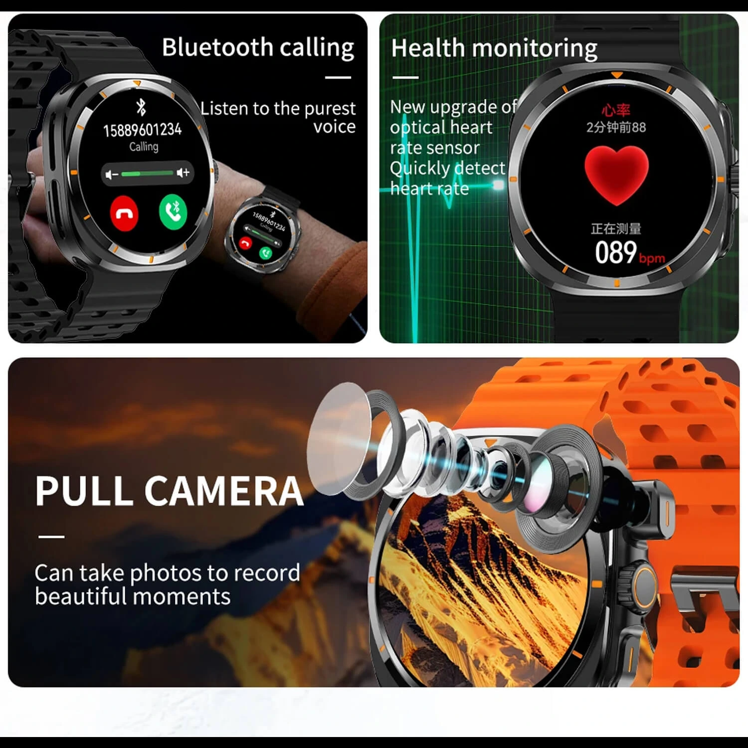 Smartwatch Microwear BW8 2G SIM CARD - Black Silicone