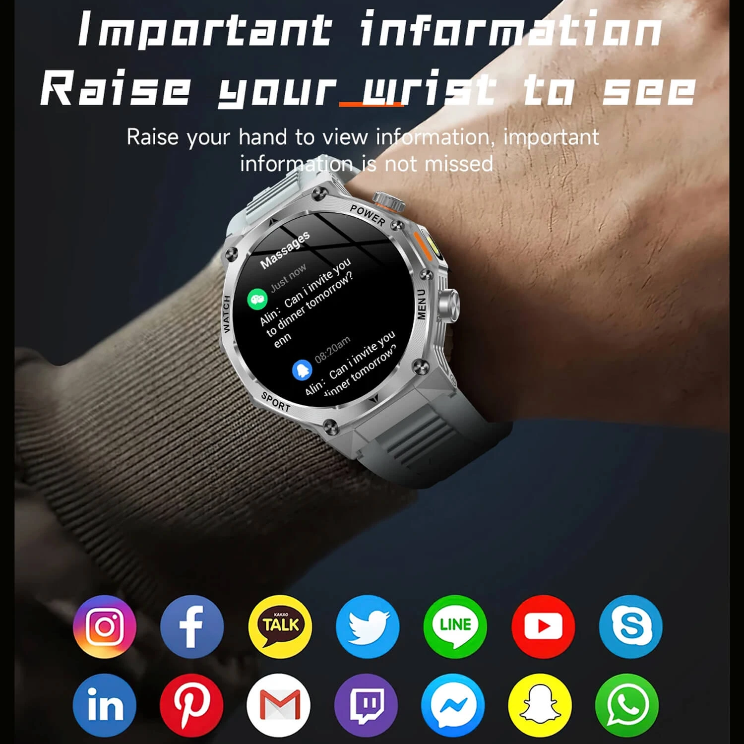 Smartwatch Microwear AK82 - Silver Steel