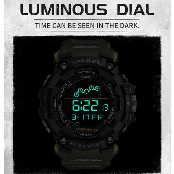 SMAEL 1802 Sports Watch Digital Display - Orange
