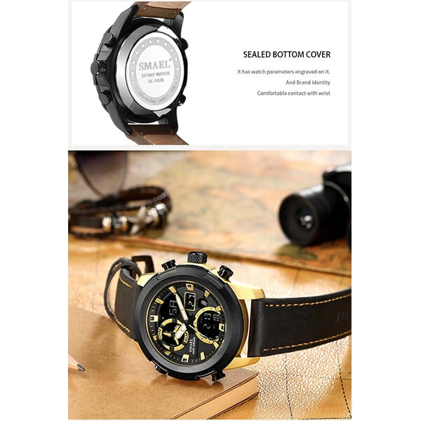 SMAEL 1426 Sports Watch Military Dual Display - Black