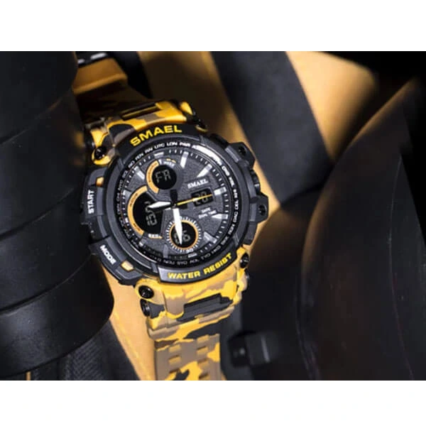 SMAEL 1708MC Sports Watch Military Dual Display - Yellow