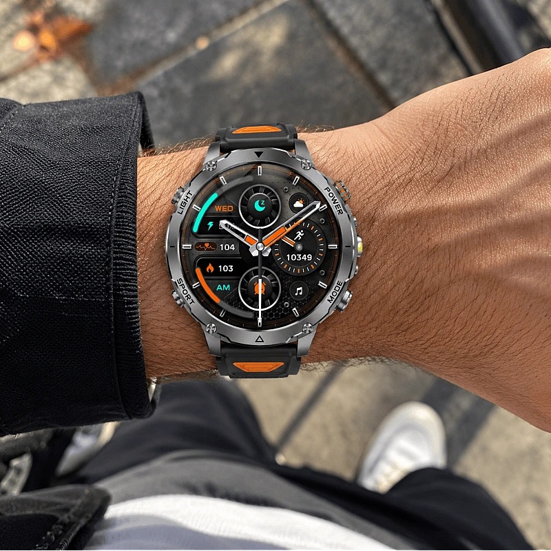 Smartwatch Microwear AK106 - Black Orange Silicone
