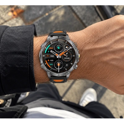 Smartwatch Microwear AK106 - Black Orange Silicone