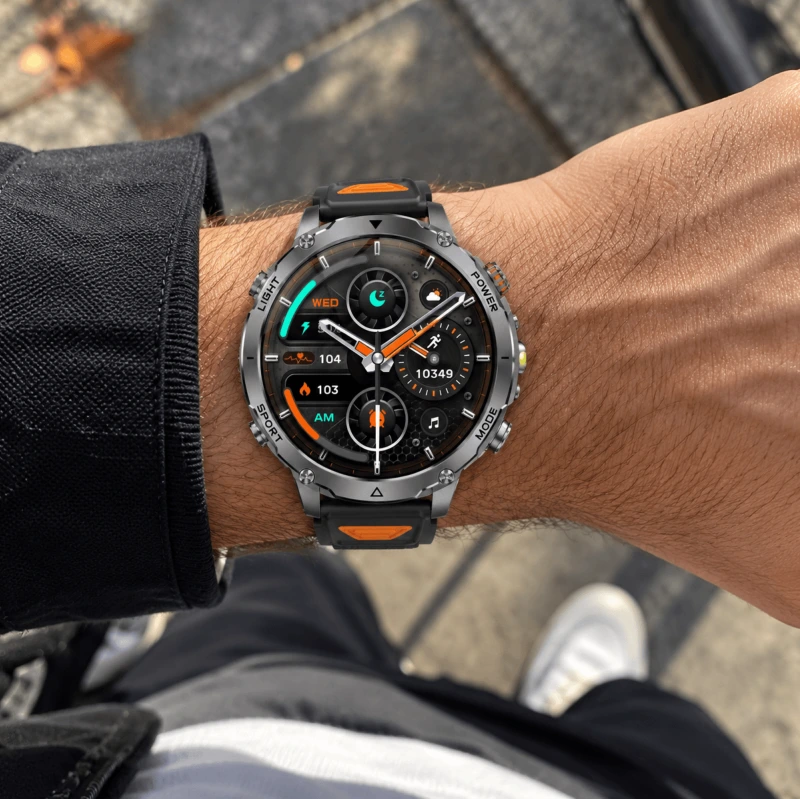 Smartwatch Microwear AK106 - Black Orange Silicone