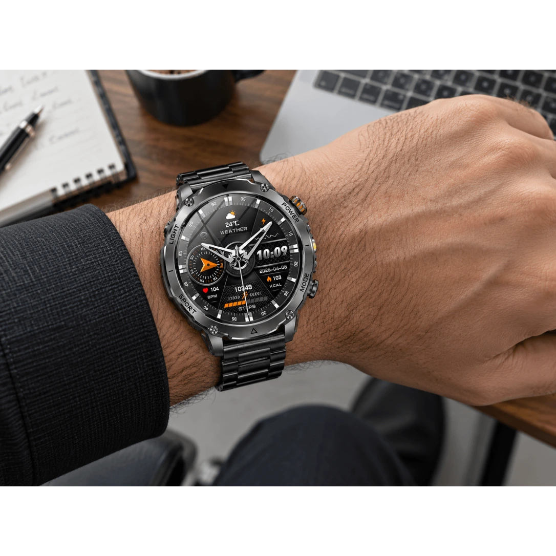 Smartwatch Microwear AK106 - Black Steel