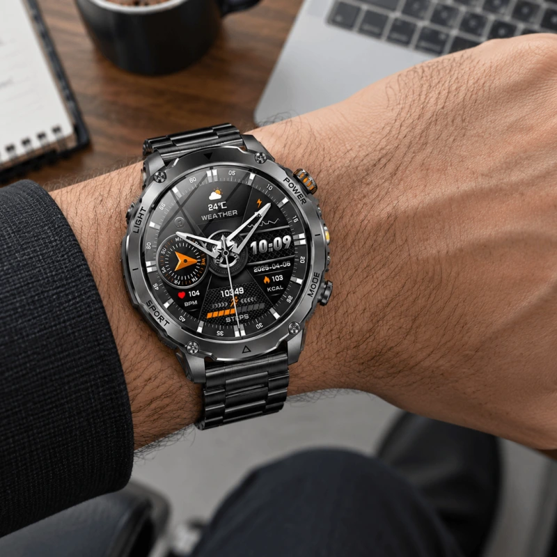 Smartwatch Microwear AK106 - Black Steel