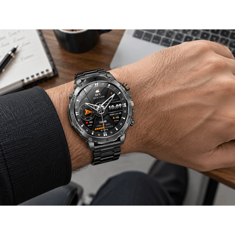Smartwatch Microwear AK106 - Black Steel