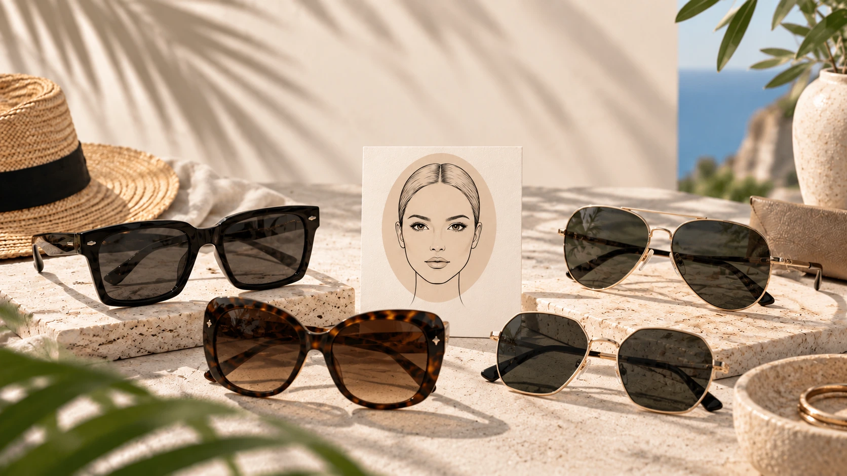 Οβάλ πρόσωπο με wayfarer aviator oversized και geometric γυαλιά ηλίου