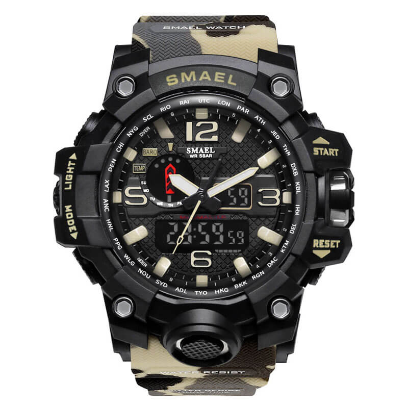 SMAEL 1545MC Sports Watch Dual Display - Khaki Ανδρικά -> Ανδρικά Ρολόγια -> Ρολόγια Στρατιωτικά